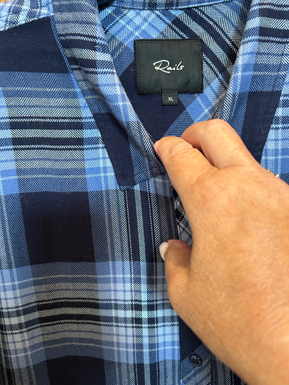 Rails Hunter Navy Cornflower Blue Plaid Shirt sz XL